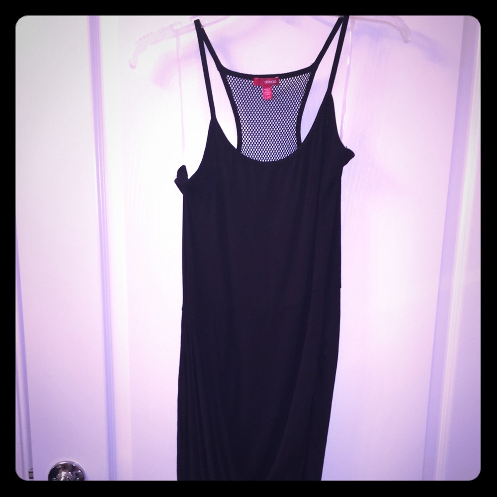 NWT BLACK DRESS WITH DRAPED HI/LOW SIDE